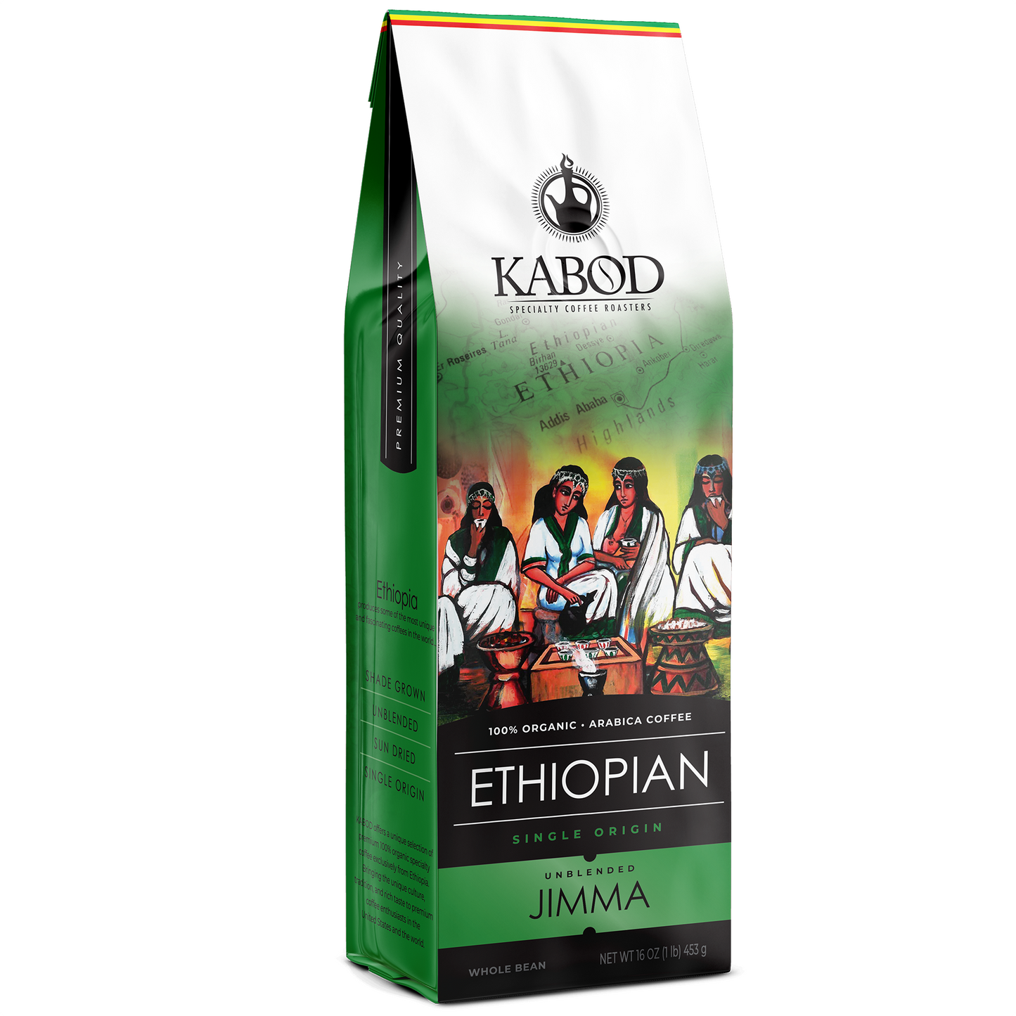 Jimma 1LB. (16oz.) Ethiopian Coffee 100% Unblended Organic