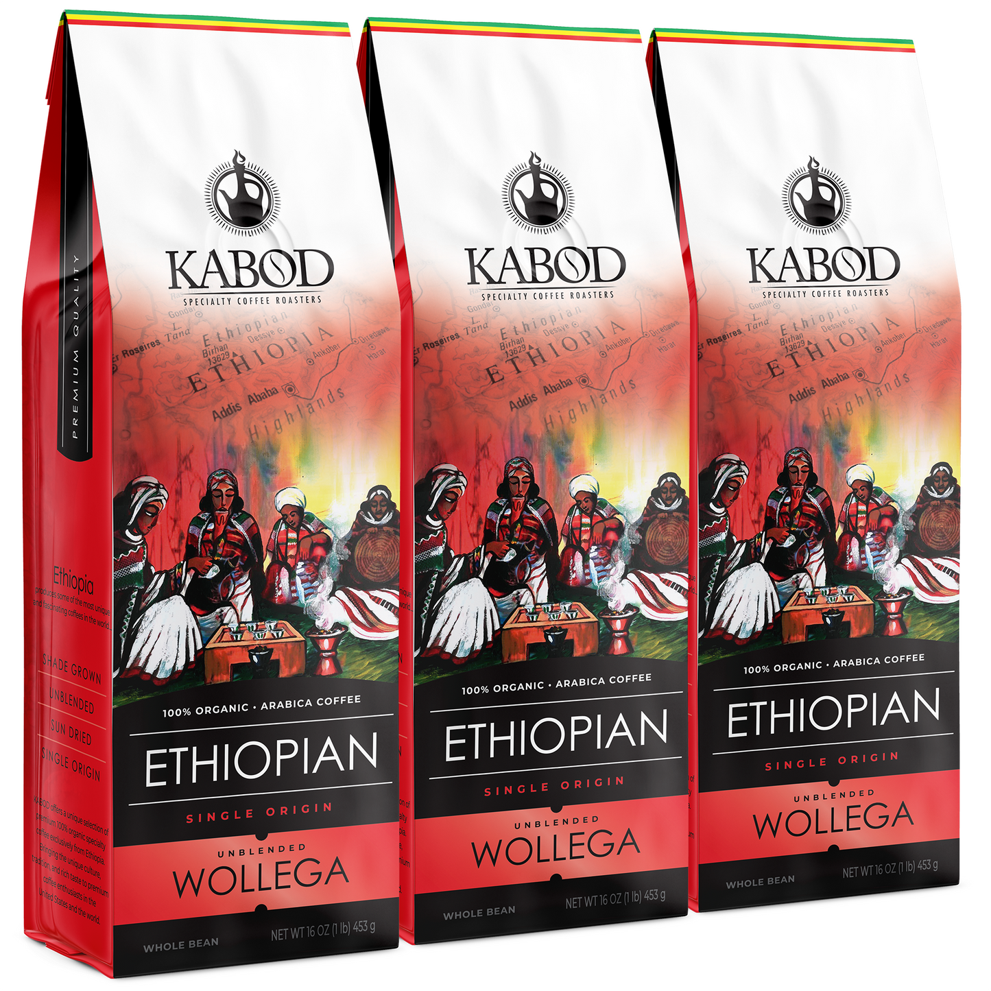 3x PACK | 3LB. Wollega Ethiopian Coffee 100% Unblended Organic