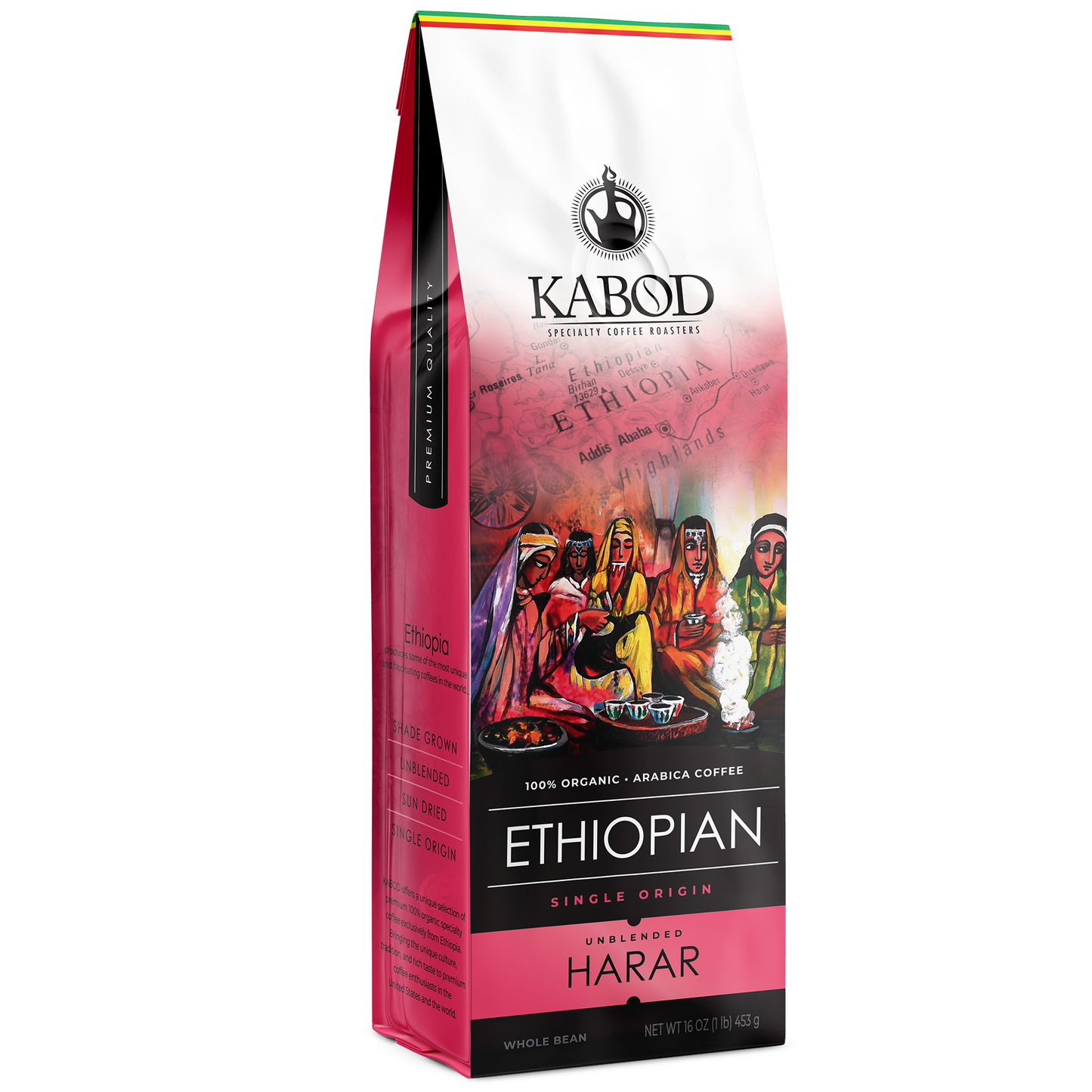 Harar 1LB. (16oz.) Ethiopian Coffee 100% Unblended Organic
